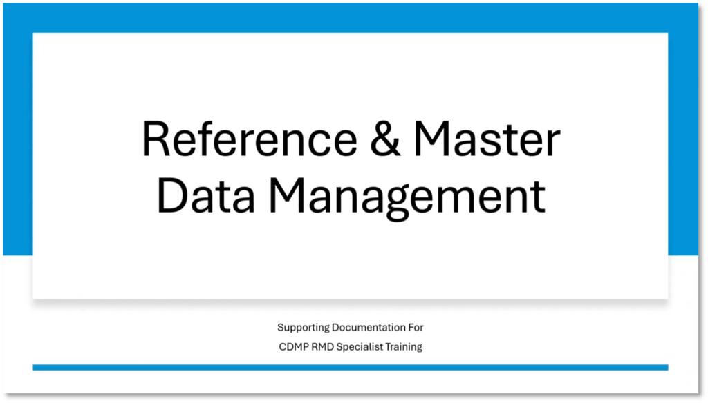 Reference & Master Data Management for Data Managers | Modelware Systems